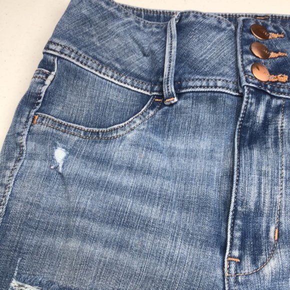 STRETCH AMERICAN EAGLE SUPER HIGH RISE DENIM JEGGINGS 2/26x28 🦅 - Picture 6 of 12